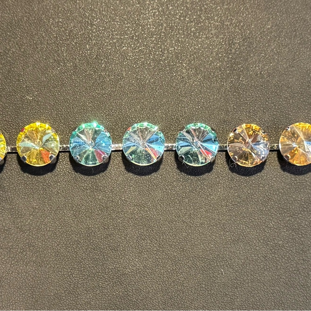 Gold and Blue Faceted Crystal Bracelet